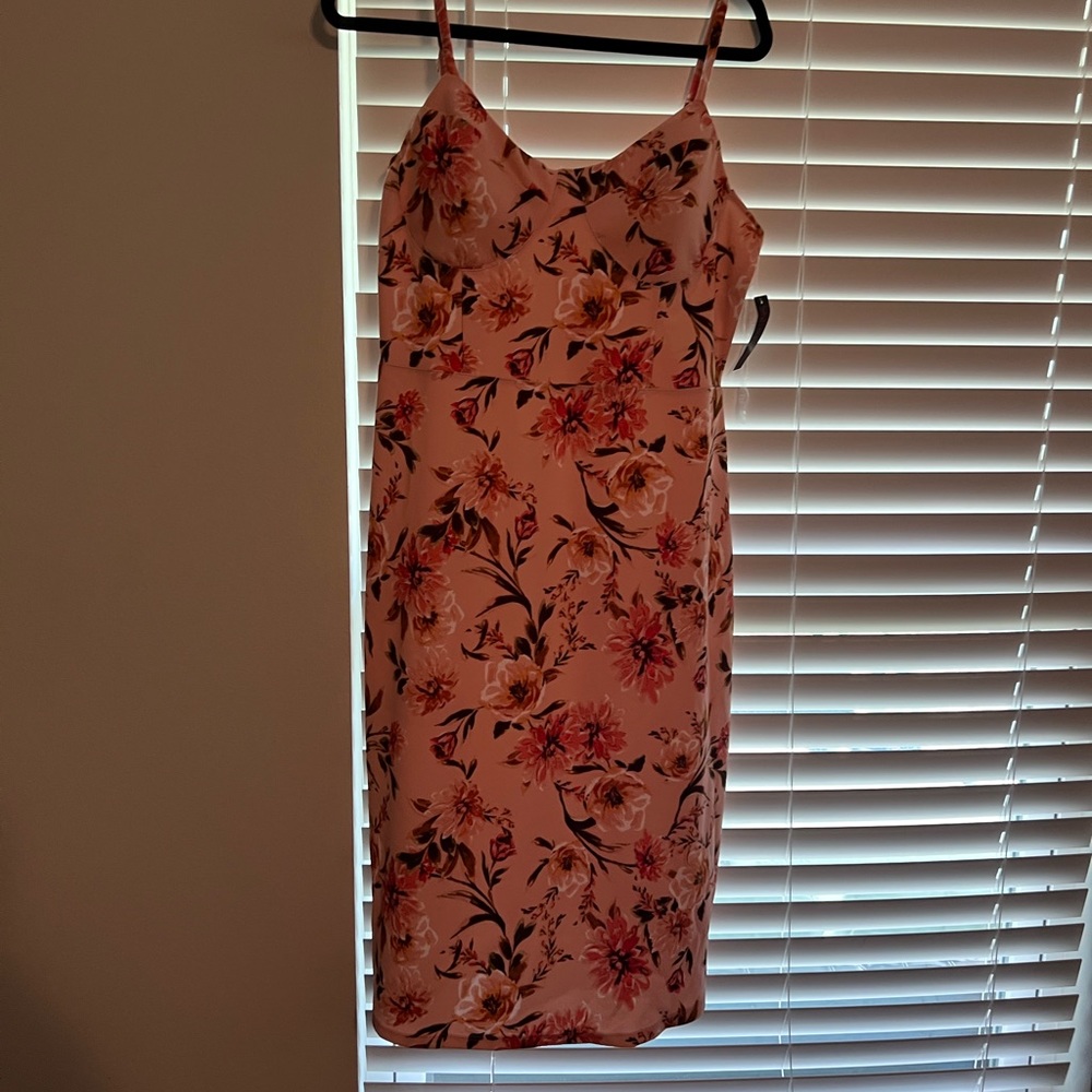 New pink floral dress
